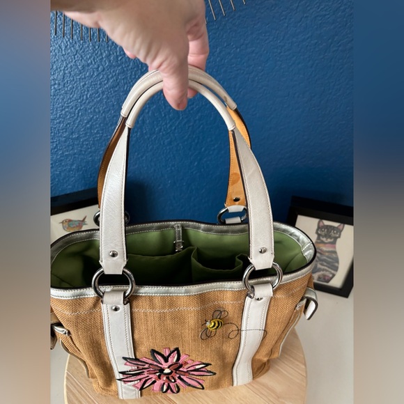 COACH Limited Edition Tote Bag, burlap, embroidered and painted - Picture 4 of 17